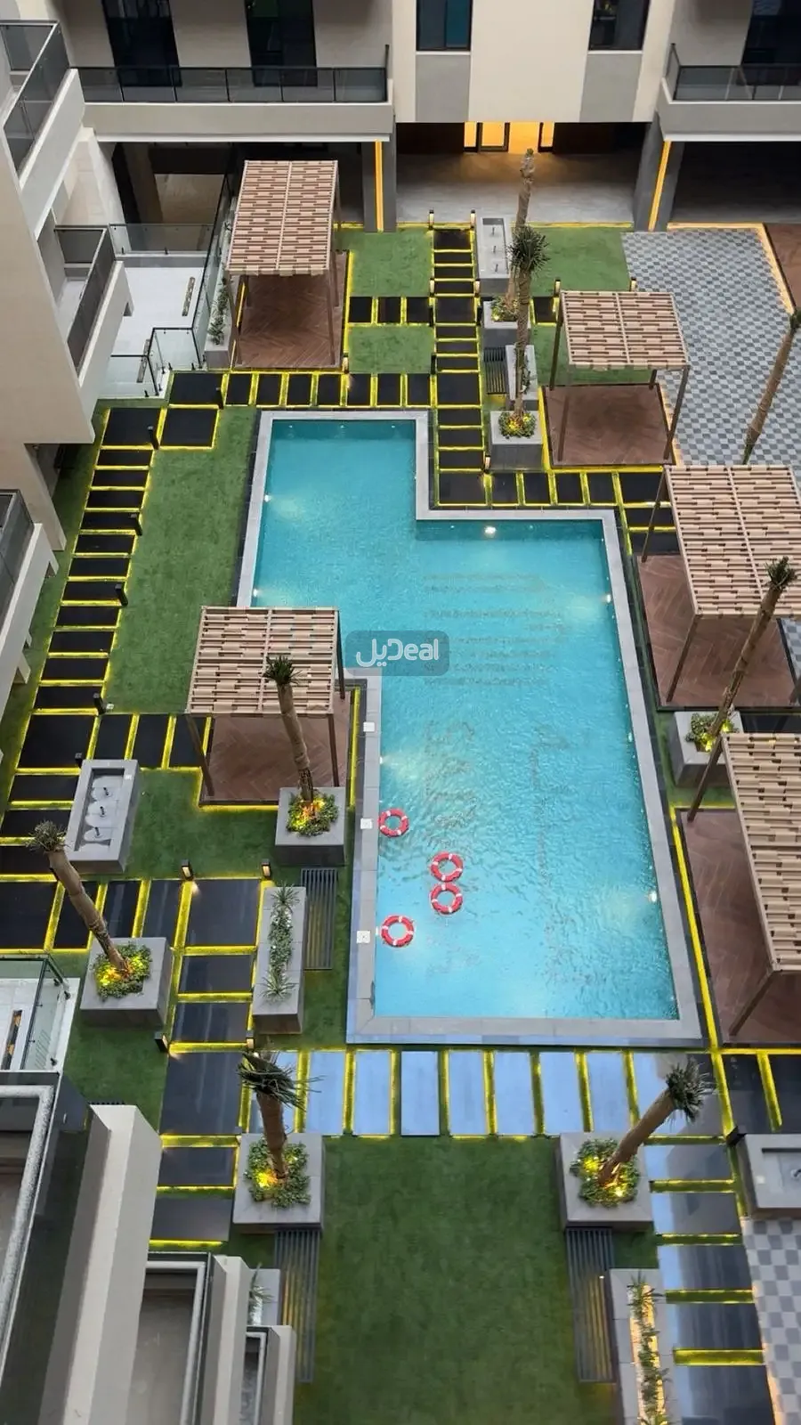 حي الفيحاء بمدينة جدة  مساحة الوحدة من الأرض 36.66 متر   وتختص من المنافع والأجزاء المشتركة بمساحة 97.54 متر