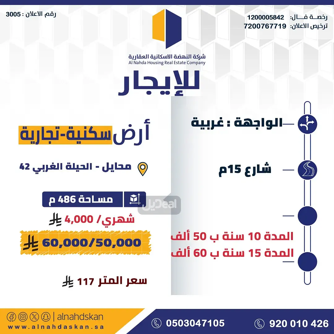 ارض للإيجار