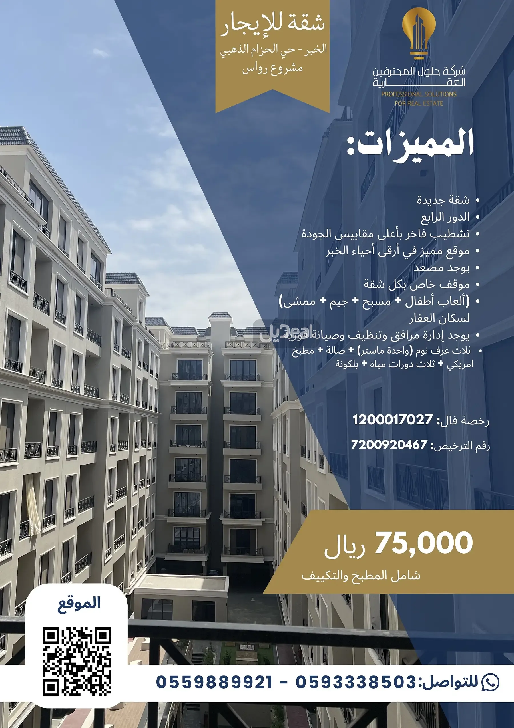 حي الحزام الذهبي بمدينة الخبر  مساحة الوحدة من الأرض 39.52 متر   وتختص من المنافع والأجزاء المشتركة بمساحة 37.49 متر