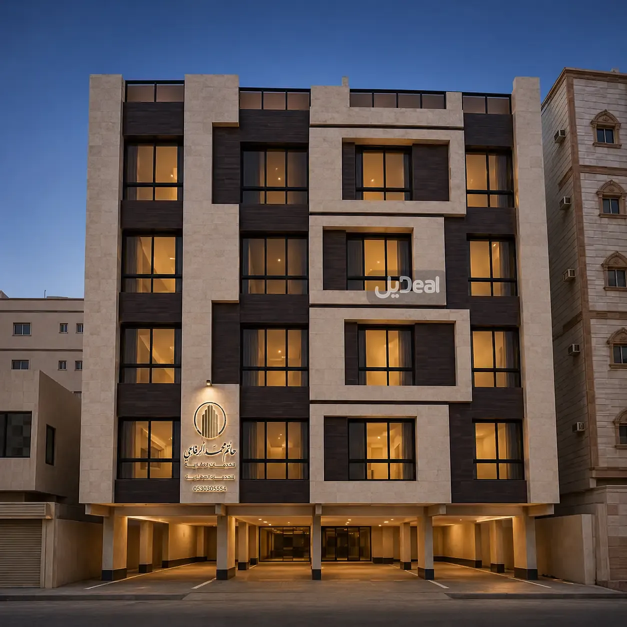 حي البوادى بمدينة جدة  مساحة الوحدة من الأرض 53.79 متر   وتختص من المنافع والأجزاء المشتركة بمساحة 114.67 متر